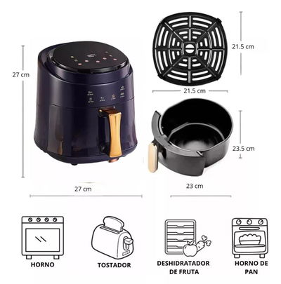 Freidora de aire táctil de 8lts AIR FLYER 1400w (FRE-5804)