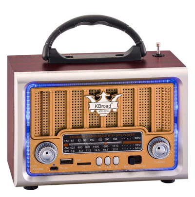 Radio 2 bandas KBROAD recargable vintage (KTF-2016)