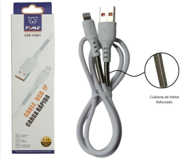 Cable TIME para iphone 3.1A reforzado en caja (CAB-43001)