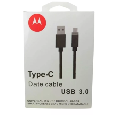 Cable MOTOROLA TIPO C 25w USB 3.0 en caja