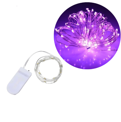Alambre 30 LED a pila CR2032 INCLUIDAS VIOLETA