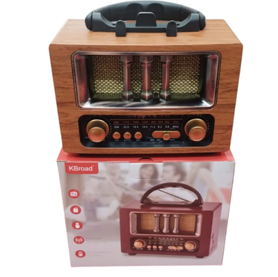 Radio 2 bandas KBROAD recargable vintage (KTF-2016)