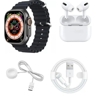Kit reloj Smartwatch con protector y 7 mallas + Auriculares inalámbricos ULTRA 3 (TH7-1)