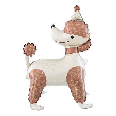 Globo perro caniche MARRÓN con bonete 80 x 60cm