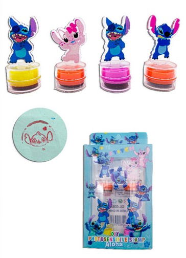 Set x4 sellos STITCH en cajita