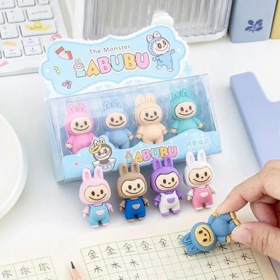 Goma de borrar LABUBU x4 unidades en cajita (ideal para sorpresitas)