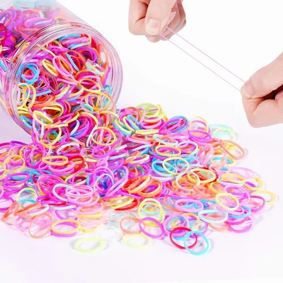 Gomita para pelo MULTICOLOR mini banditas elásticas en tubo
