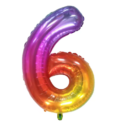 Globo número 6 degradé ESTRIDENTE 16" (40cm aprox) 