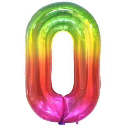 Globo número 0 degradé ESTRIDENTE 16" (40cm aprox) 
