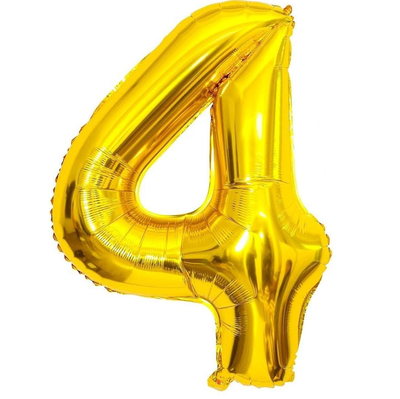 Globos números dorados N4 80cm 32" x1 unidad