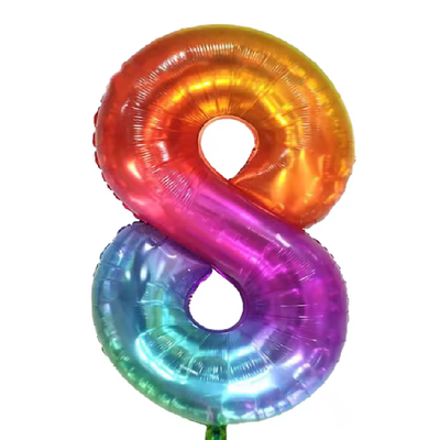 Globo número 8 degradé ESTRIDENTE 16" (40cm aprox) 