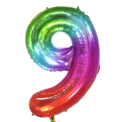 Globo número 9 degradé ESTRIDENTE 16" (40cm aprox) 