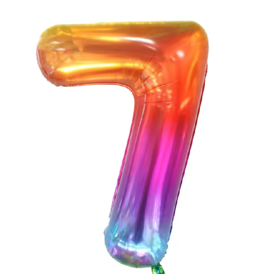 Globo número 7 degradé ESTRIDENTE 16" (40cm aprox) 