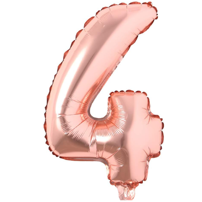 Globo números gold rosé N4 16". 40cm
