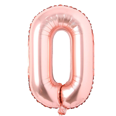 Globo números gold rosé N0 16". 40cm