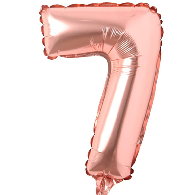 Globo números gold rosé N7 16". 40cm