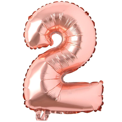 Globo números gold rosé N2 16". 40cm