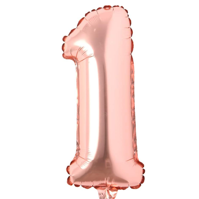 Globo números gold rosé N1 16". 40cm