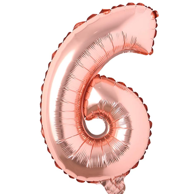Globo números gold rosé N6 16". 40cm