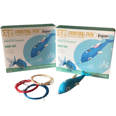 Lapiz 3D con filamentos incluidos DELFIN AZUL recargable