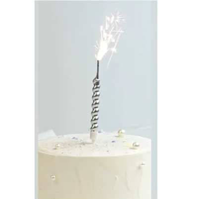 Vela bengala con ondas plateada x3 unidades
