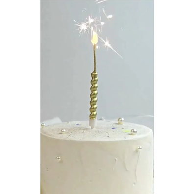 Vela bengala con ondas dorada x3 unidades