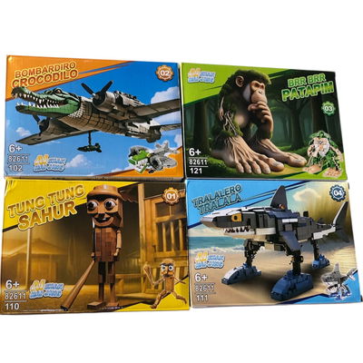 Figuras Bloques ITALIAN BRAINROT personajes surtidos x100 piezas aprox. (82611)