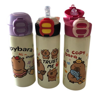 Botella térmica infantil VACUUM doble pico CAPIBARA 500ml de acero inoxidable