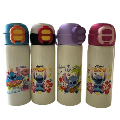 Botella térmica infantil VACUUM doble pico STITCH 500ml de acero inoxidable