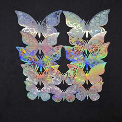 Mariposas de papel doble capa MULTICOLOR x12 unidades