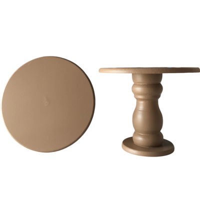 Base CAPUCHINO alzada pie de torta de madera Clásica 15cm de alto x 20cm de diámetro