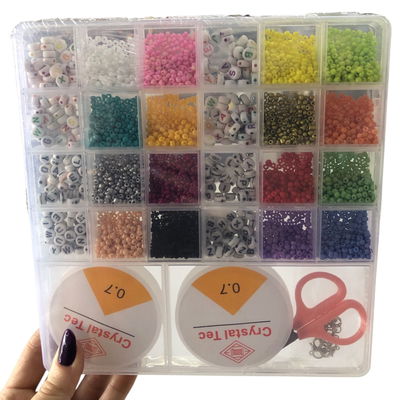 Set para armar pulseritas mostacillas con 2 tanzas incluídas (ZLE-JSP-04-01)