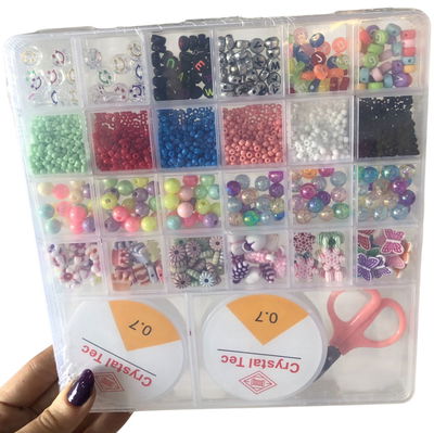 Set para armar pulseritas mostacillas COPO NIEVE con 2 tanzas incluídas (ZLE-JSP-02-01)