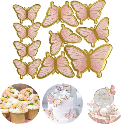 Sticker mariposa adorno para torta ROSA