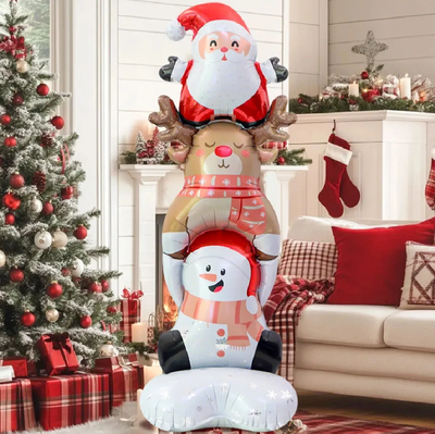 Globo navideño papa noel, reno, muñeco de nieve 145x45cm