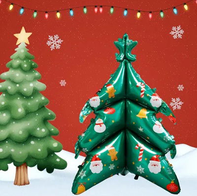 Globo arbolito navideño grande, 1 mts aprox.