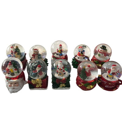 Bola esfera cristal de nieve CHICA NAVIDAD 6cm suelto