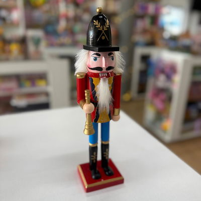 Cascanueces de navidad ROJO TROMPETA MEDIANO 30cm x1 unidad