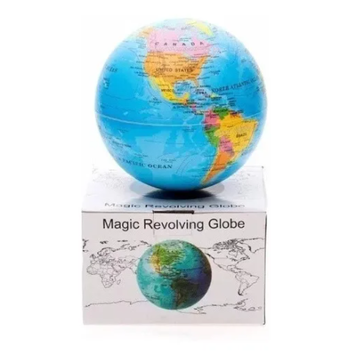 Globo terráqueo giratorio a pilas GRANDE 14cm en caja colores surtidos (CM810)