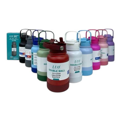 Botella térmica de acero inoxidable con doble pico 650ml (LU-4330)