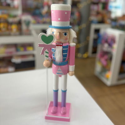 Cascanueces de navidad ROSA PASTEL GRANDE 40cm x1 unidad