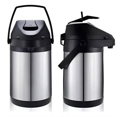 Kit termo de 2500ml a bomba + vaso de acero de 140ml con porta mate y bombilla (LU-4992)