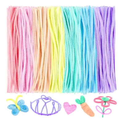 Limpia pipas con pompones color pastel x50 unidades en bolsita