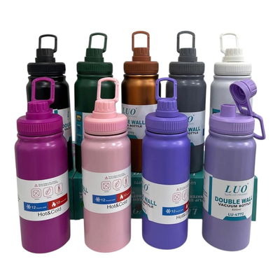 Botella térmica de acero inoxidable con tapa a rosca 600ml (LU-4772)