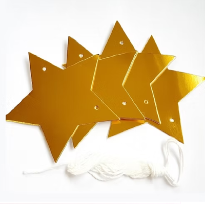 Guirnalda estrellas DORADA METALIZADA