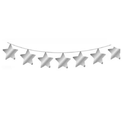 Guirnalda estrellas PLATEADA METALIZADA