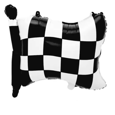 Globo bandera a cuadros carrera 48cm x1 unidad