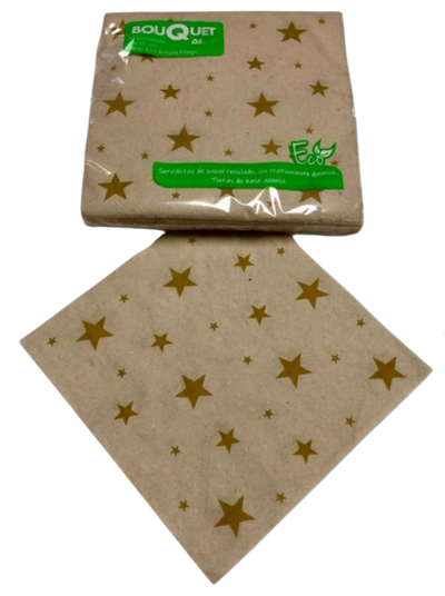 Servilleta de papel kraft ESTRELLA DORADA x40 unidades