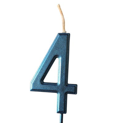 Vela número 4 AZUL METAL
