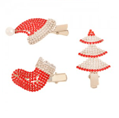 Hebillas navideñas con strass x1 unidades